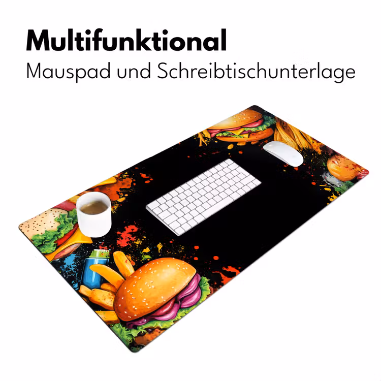 Fastfood - Graffiti - Hamburger - Eten - Modern Muismat XXL klein -ysfeer4_duits