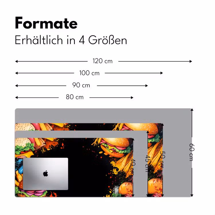 Fastfood - Graffiti - Hamburger - Eten - Modern Muismat XXL klein -ysfeer5_duits