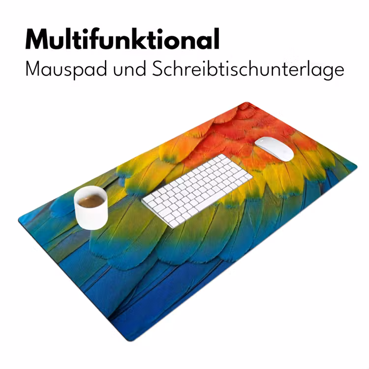 Veren - Ara - Kleurrijk Muismat XXL klein -ysfeer4_duits