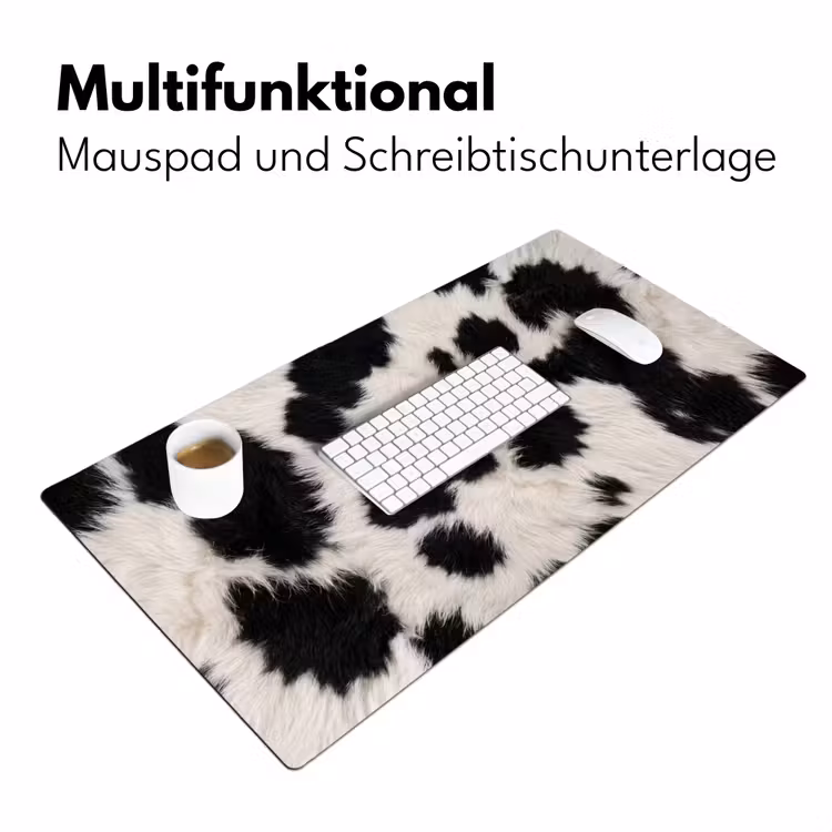 Bont - Textuur - Zwart - Wit Muismat XXL klein -ysfeer4_duits