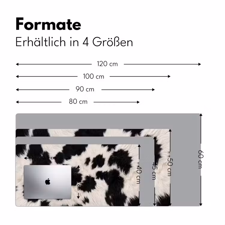 Bont - Textuur - Zwart - Wit Muismat XXL klein -ysfeer5_duits