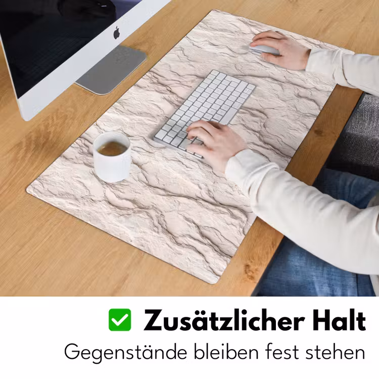 Rots - Structuur - Natuur - Beige - Abstract Muismat XXL klein -ysfeer3_duits