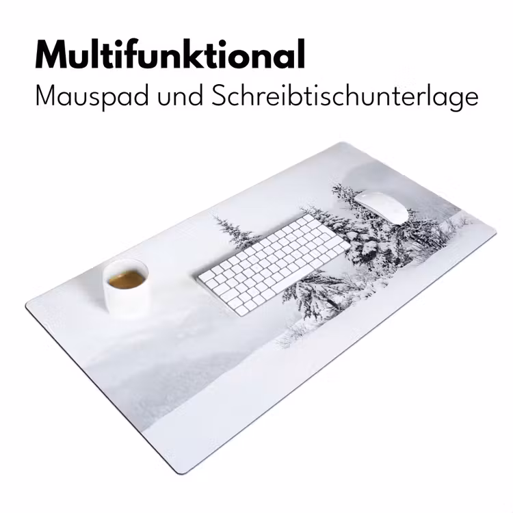 Fijnsparren - Sneeuw - Winter - Landschap - Stilte Muismat XXL klein -ysfeer4_duits