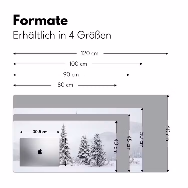 Fijnsparren - Sneeuw - Winter - Landschap - Stilte Muismat XXL klein -ysfeer5_duits