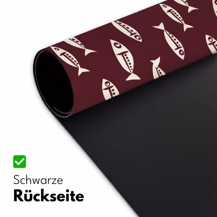 Vissen - Grafisch - Patroon - Donker Muismat XXL klein 681 -ysfeer2_duits