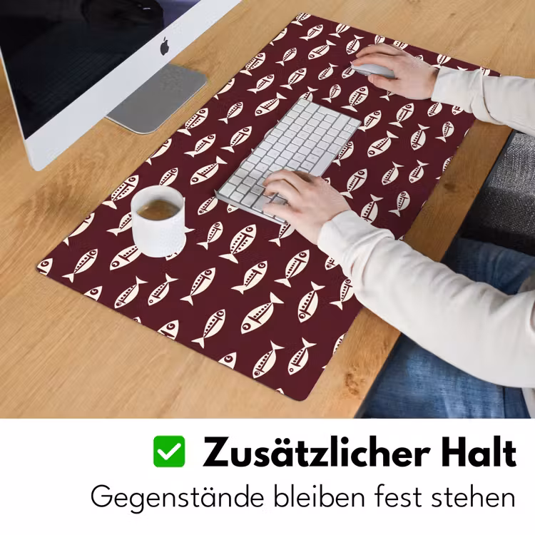 Vissen - Grafisch - Patroon - Donker Muismat XXL klein 681 -ysfeer3_duits