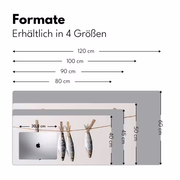 Schreibtischunterlage - Fisch – Hängend – Essen - Vis - Hangend - Eten Muismat XXL klein