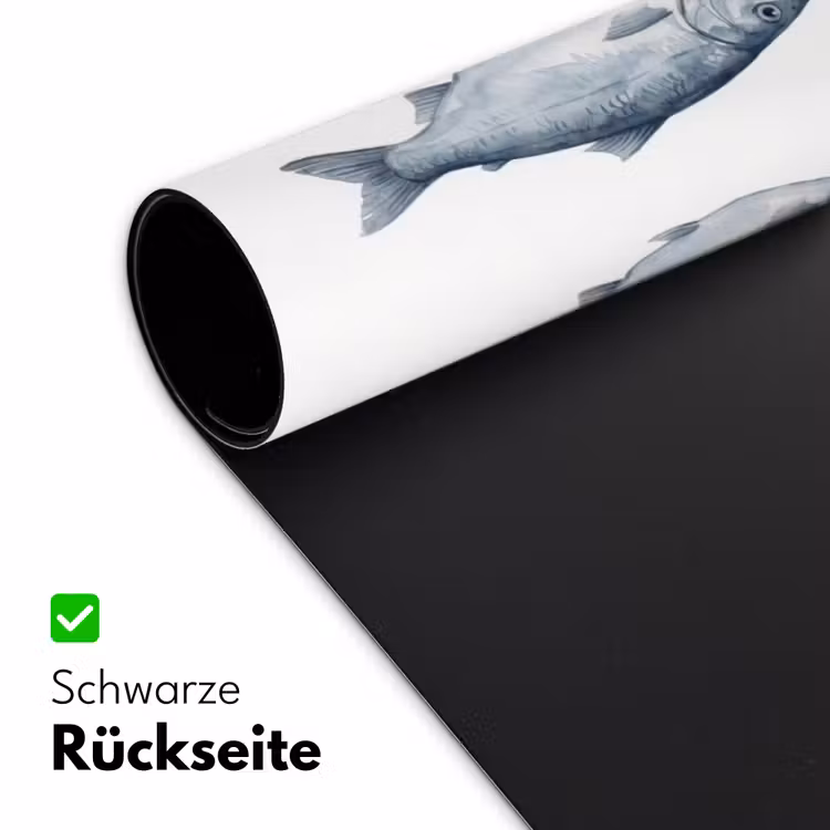 Vissen - Illustratie - Delfts - Blauw Muismat XXL klein -ysfeer2_duits