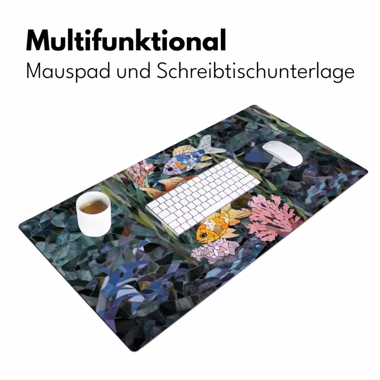 Vissen - Koraal - Zee - Mozaïek Muismat XXL klein -ysfeer4_duits