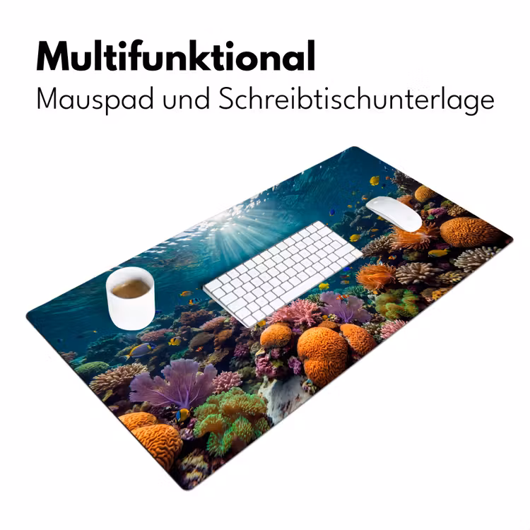 Vis - Koraal - Oceaan - Natuur - Kleurrijk Muismat XXL klein -ysfeer4_duits
