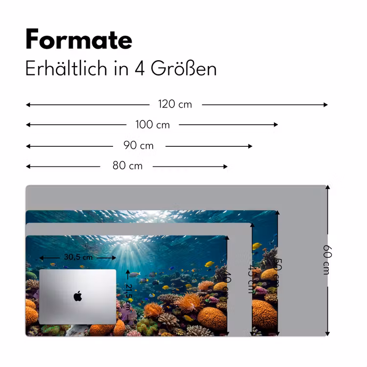 Vis - Koraal - Oceaan - Natuur - Kleurrijk Muismat XXL klein -ysfeer5_duits