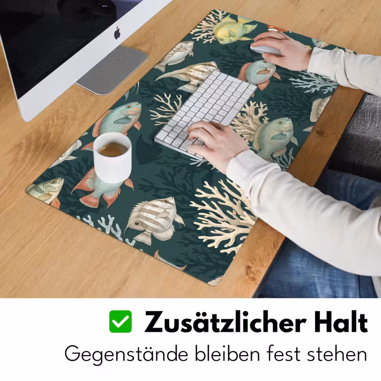Vis - Koraal - Onderwater - Illustratie Muismat XXL klein -ysfeer3_duits