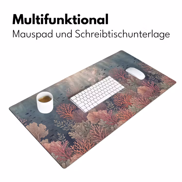 Vis - Koraal - Onderwater - Illustratie - Vintage Muismat XXL klein -ysfeer4_duits