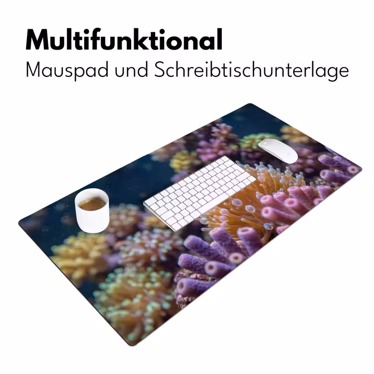 Vis - Koraal - Onderwater - Oranje - Dieren Muismat XXL klein -ysfeer4_duits