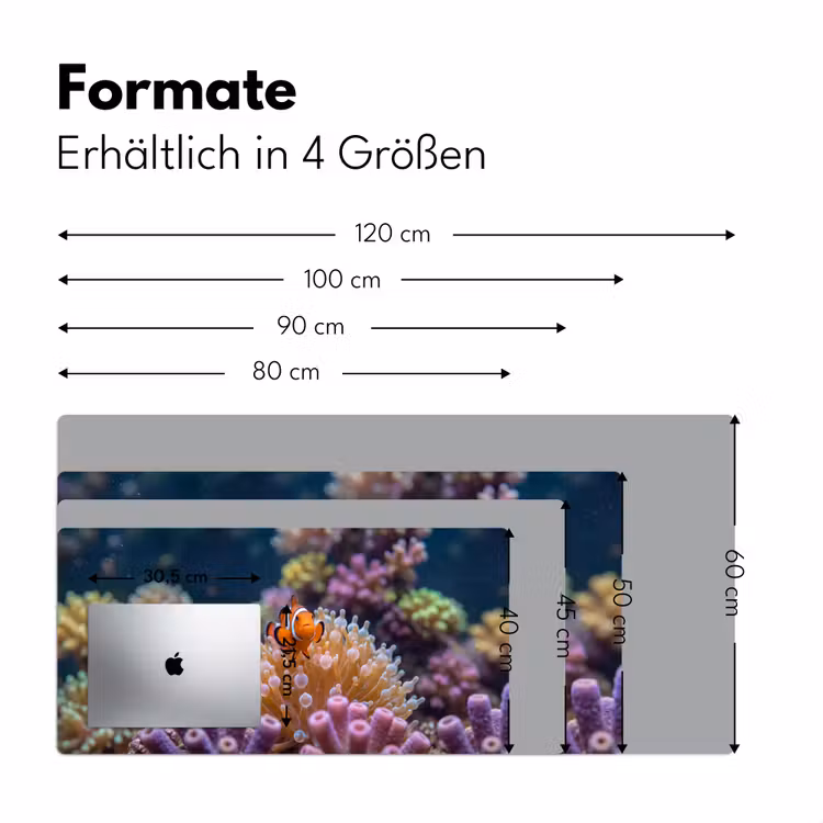 Vis - Koraal - Onderwater - Oranje - Dieren Muismat XXL klein -ysfeer5_duits
