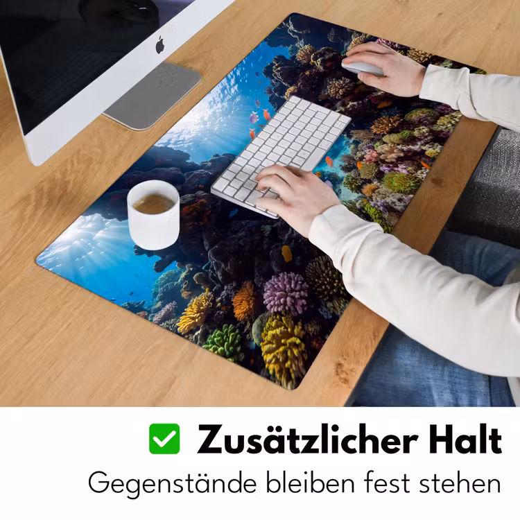 Vis - Koraalrif - Onderwater - Levendig - Blauw Muismat XXL klein -ysfeer3_duits