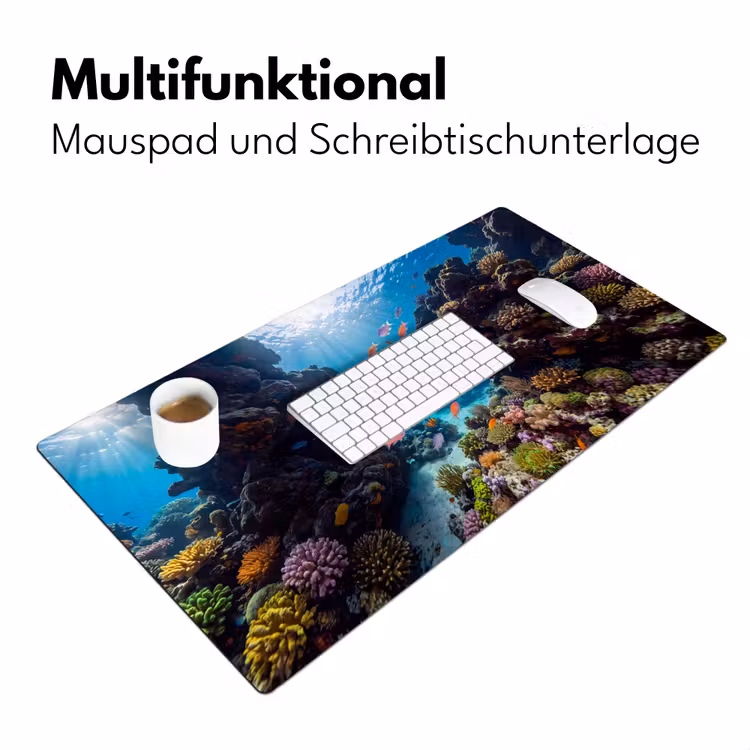 Vis - Koraalrif - Onderwater - Levendig - Blauw Muismat XXL klein -ysfeer4_duits