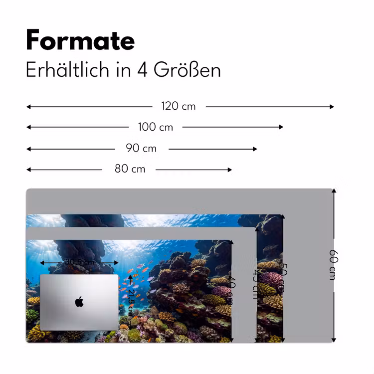 Vis - Koraalrif - Onderwater - Levendig - Blauw Muismat XXL klein -ysfeer5_duits