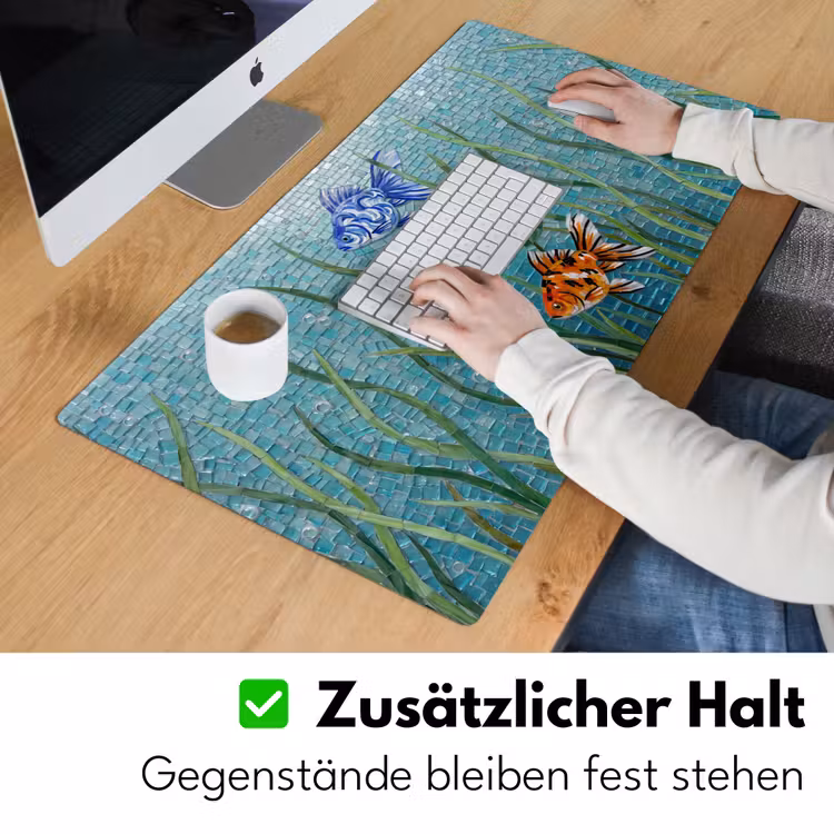 Vis - Mozaïek - Onderwater - Kleurrijk - Dieren Muismat XXL klein -ysfeer3_duits