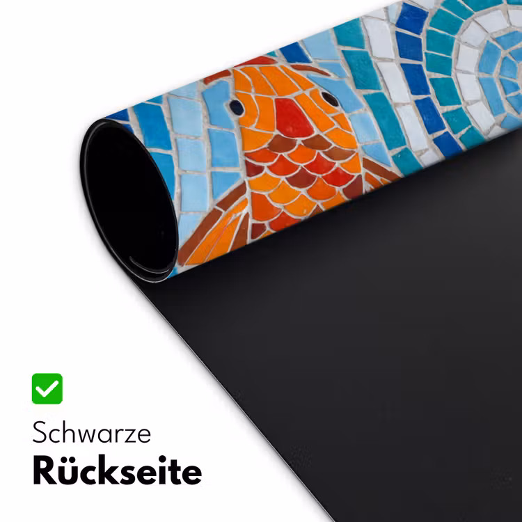 Vis - Mozaïek - Water - Decoratief - Blauw Muismat XXL klein -ysfeer2_duits
