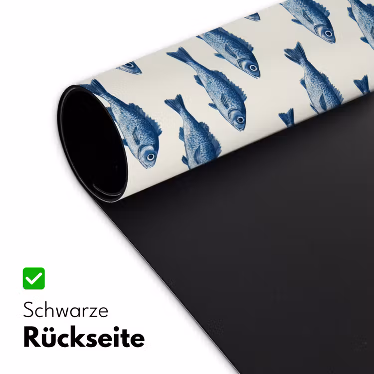 Vis - Patroon - Blauw Muismat XXL klein 681 -ysfeer2_duits