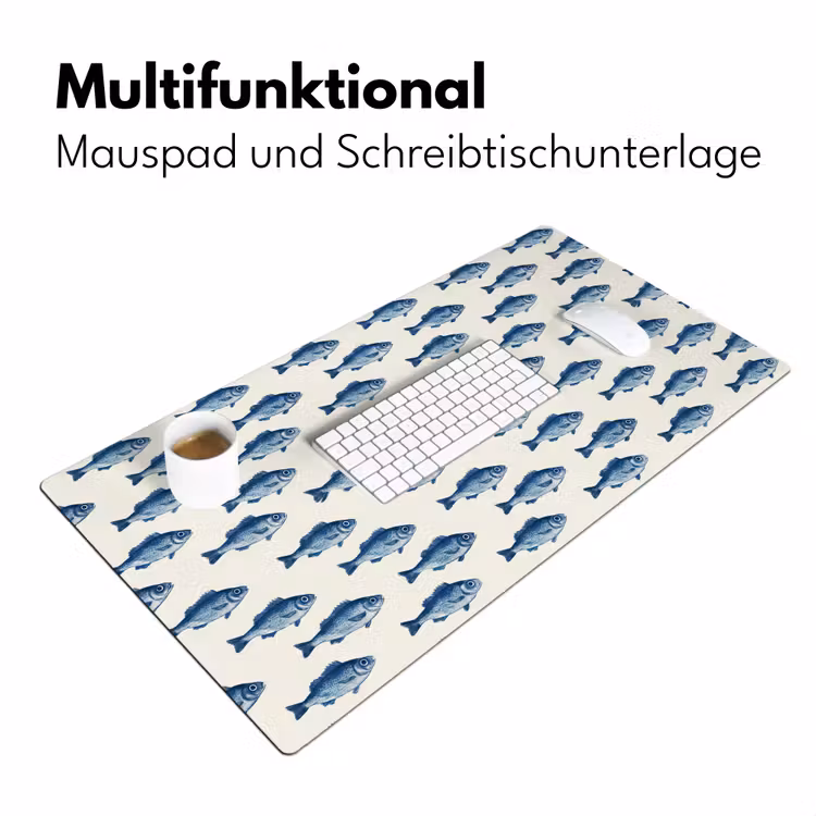 Vis - Patroon - Blauw Muismat XXL klein 681 -ysfeer4_duits