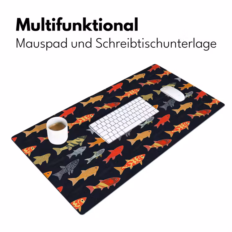 Vissen - Patroon - Kleurrijk Muismat XXL klein 681 -ysfeer4_duits