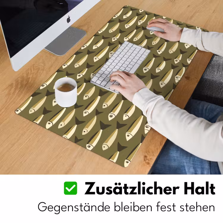 Vis - Patroon - Groen Muismat XXL klein 681 -ysfeer3_duits