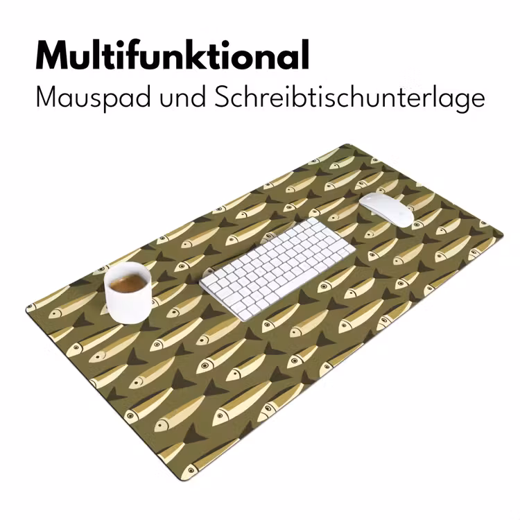 Vis - Patroon - Groen Muismat XXL klein 681 -ysfeer4_duits