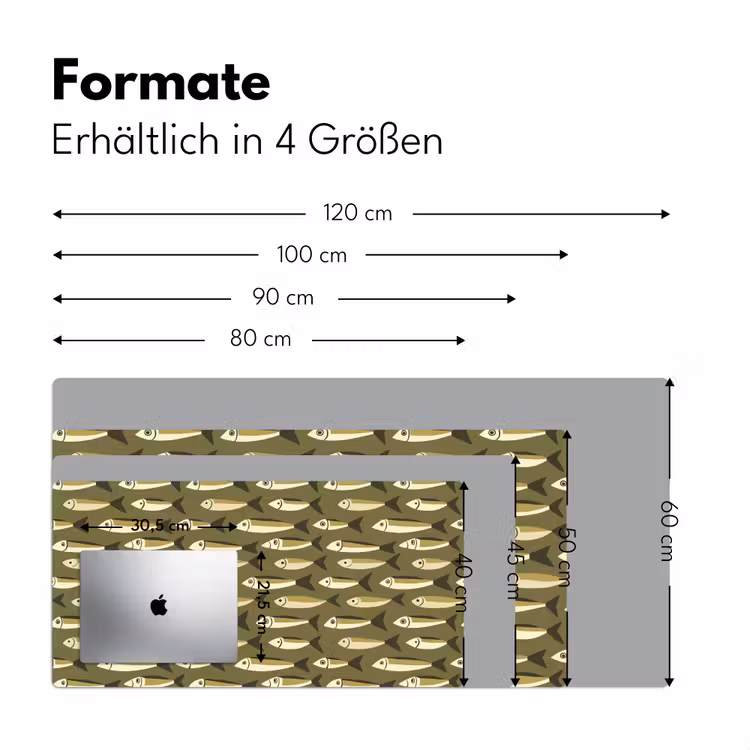 Vis - Patroon - Groen Muismat XXL klein 681 -ysfeer5_duits