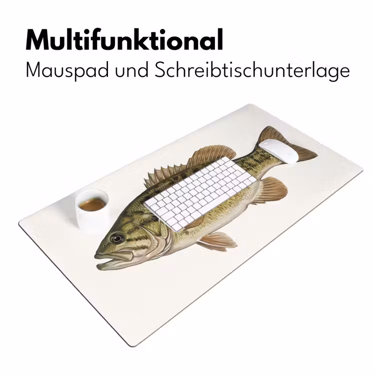 Vissen - Natuur - Vintage Muismat XXL klein -ysfeer4_duits