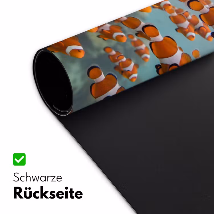 Vis - School - Onderwater - Dieren - Oranje Muismat XXL klein -ysfeer2_duits