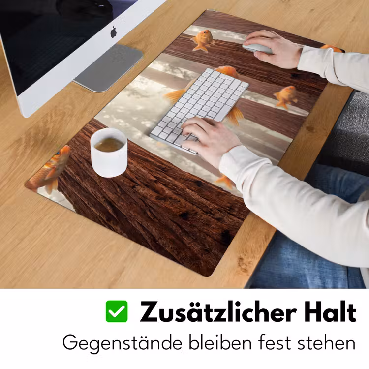 Schreibtischunterlage - Fisch – Wald – Fantasie - Vis - Bos - Fantasie Muismat XXL klein