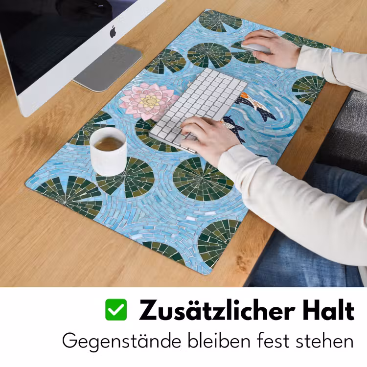 Vis - Water - Natuur - Mozaïek - Blauw Muismat XXL klein -ysfeer3_duits