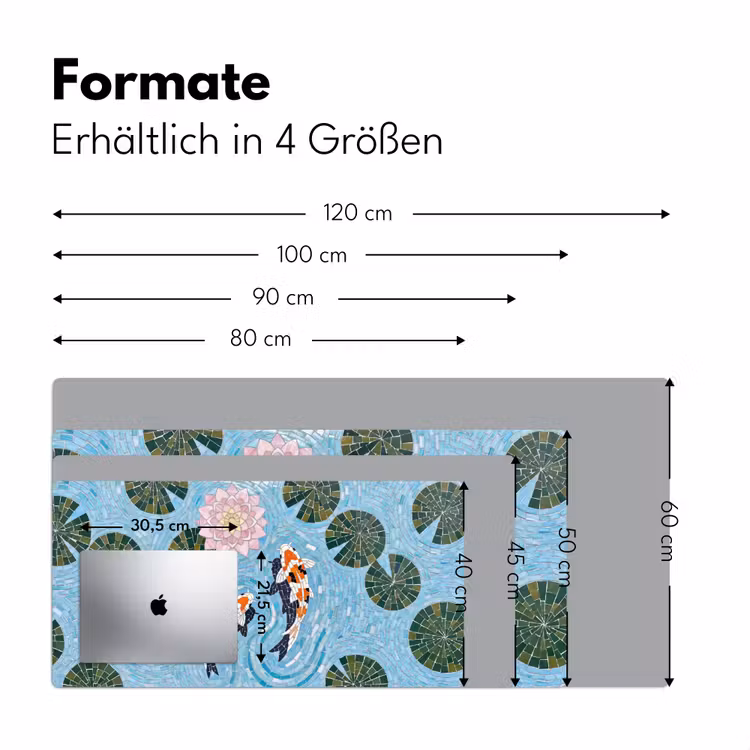 Vis - Water - Natuur - Mozaïek - Blauw Muismat XXL klein -ysfeer5_duits