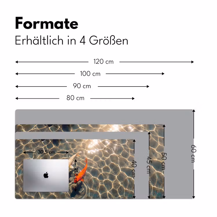Vis - Water - Dieren - Oranje - Goud Muismat XXL klein -ysfeer5_duits
