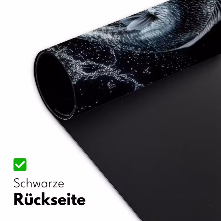 Vis - Koi - Zwart - Water Muismat XXL klein -ysfeer2_duits