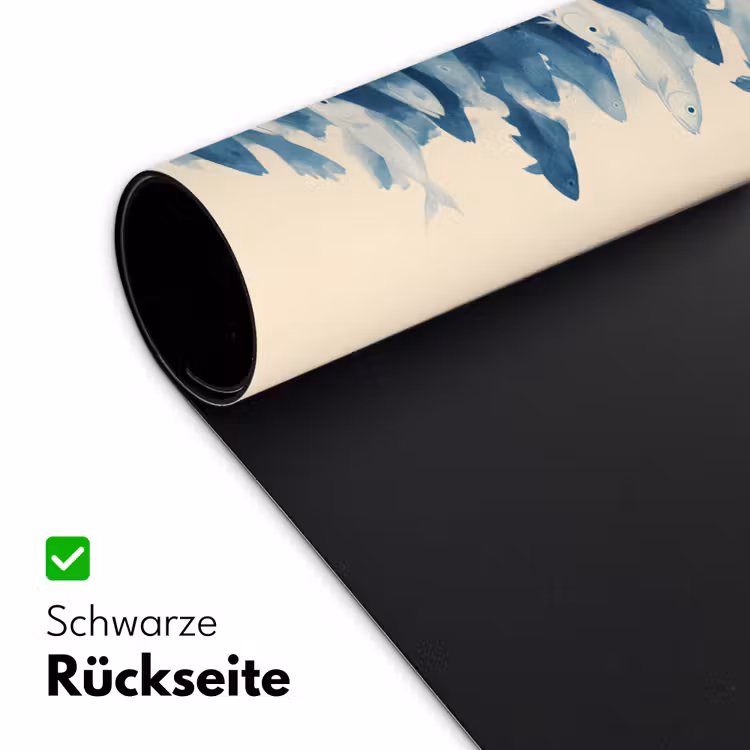 Vissen - Minimalistisch - Blauw Muismat XXL klein -ysfeer2_duits