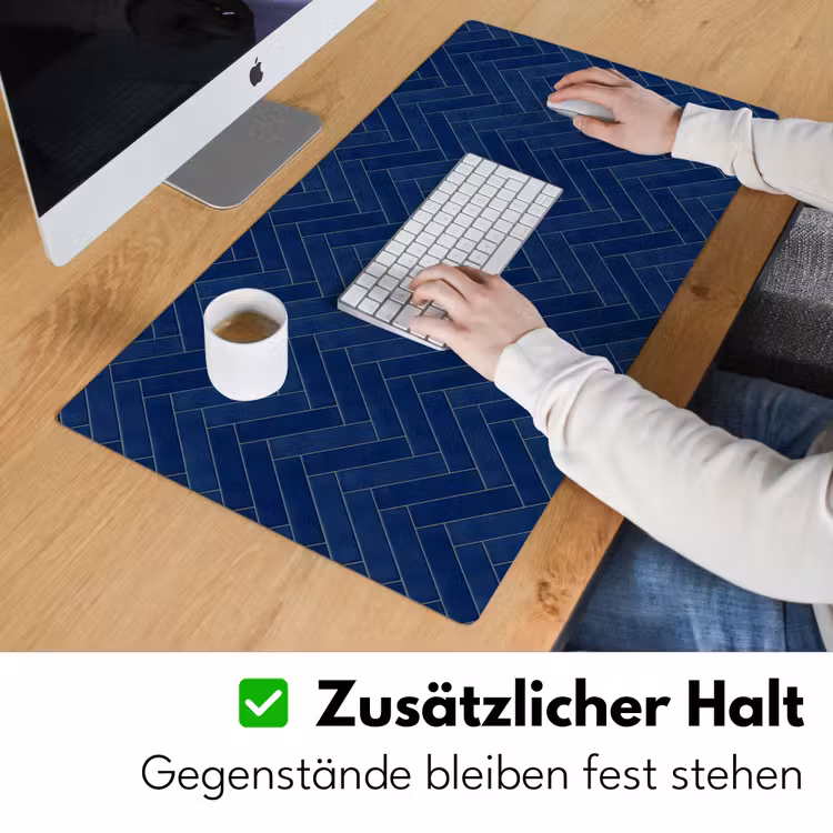 Visgraat - Wandtegel - Donkerblauw - Navy Blue Muismat XXL klein 681 -ysfeer3_duits