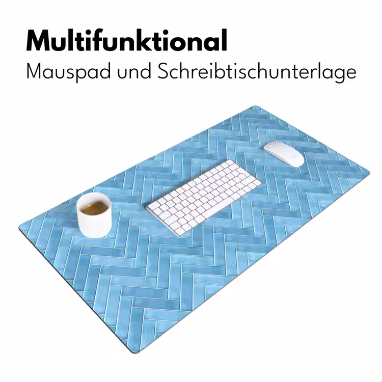 Visgraat - Wandtegel - Lichtblauw Muismat XXL klein 681 -ysfeer4_duits