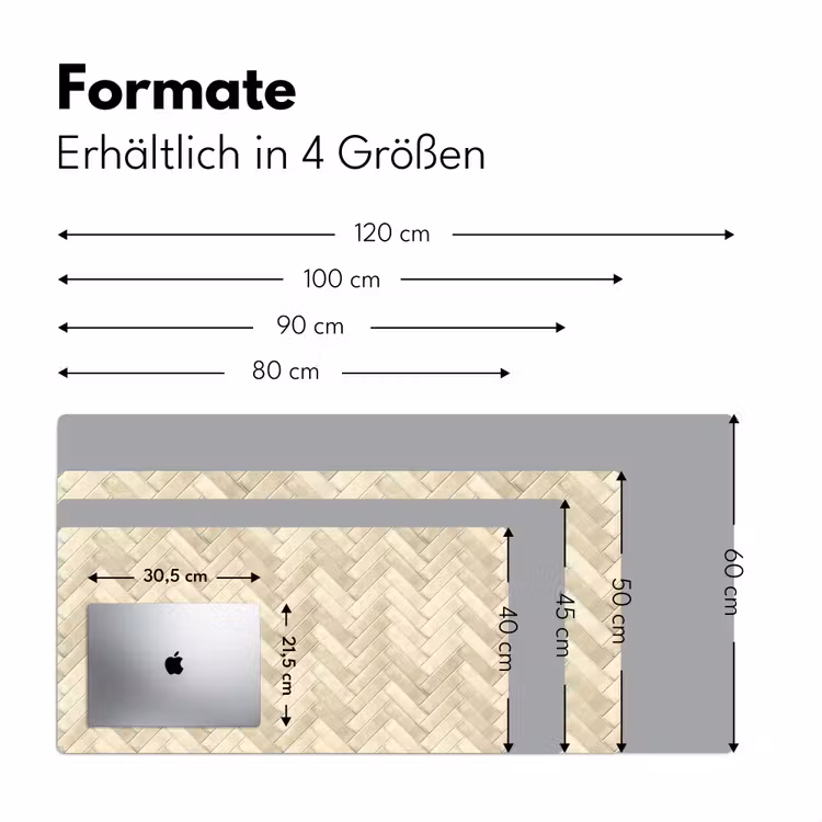 Visgraat - Wandtegel - Licht Beige Muismat XXL klein 681 -ysfeer5_duits