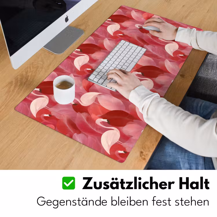 Flamingo - Botanisch - Elegant - Roze - Rood Muismat XXL klein 681 -ysfeer3_duits
