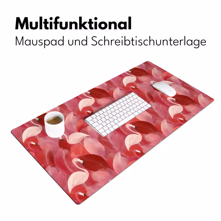 Flamingo - Botanisch - Elegant - Roze - Rood Muismat XXL klein 681 -ysfeer4_duits