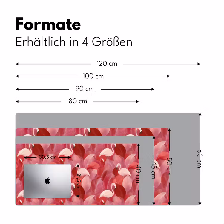 Flamingo - Botanisch - Elegant - Roze - Rood Muismat XXL klein 681 -ysfeer5_duits