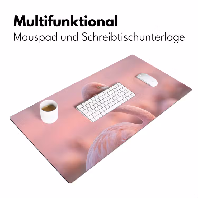 Flamingo - Portret - Roze Muismat XXL klein -ysfeer4_duits