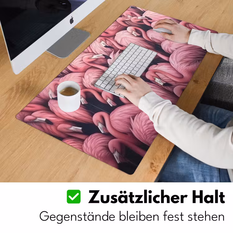 Flamingo - Roze - Dieren Muismat XXL klein -ysfeer3_duits