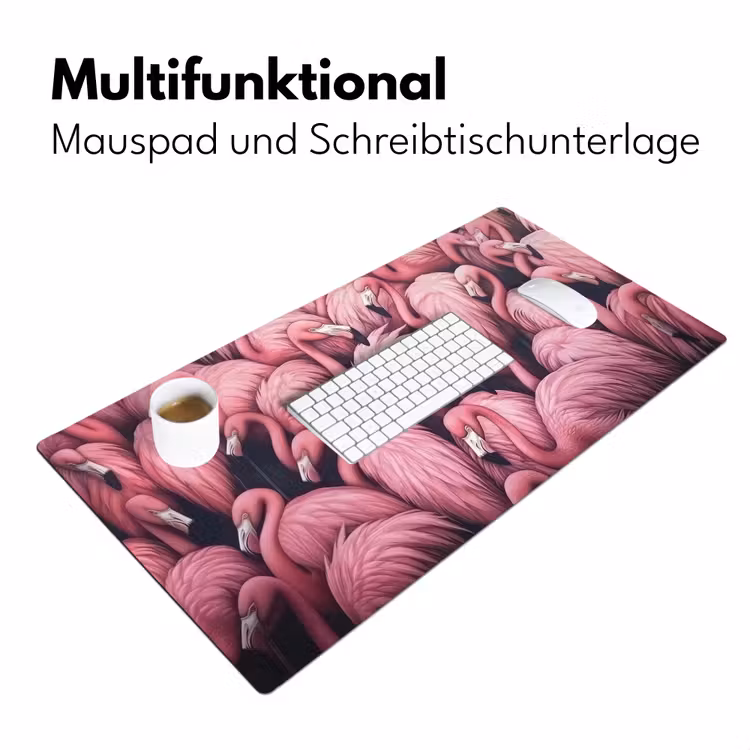 Flamingo - Roze - Dieren Muismat XXL klein -ysfeer4_duits