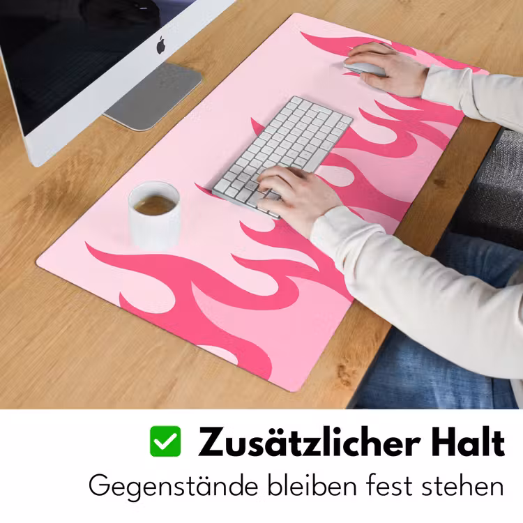 Vlammen - Patroon - Abstract - Modern - Roze Muismat XXL klein -ysfeer3_duits