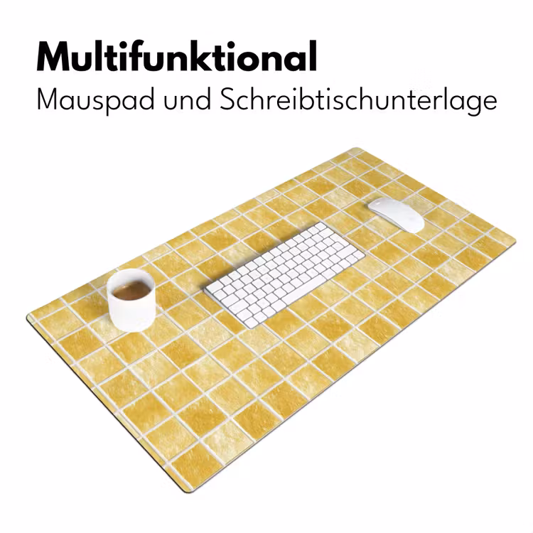 Tegels - Mozaïek - Textuur - Goudgeel Muismat XXL klein 681 -ysfeer4_duits