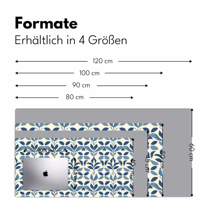 Flora - Modern - Blauw Muismat XXL klein 681 -ysfeer5_duits